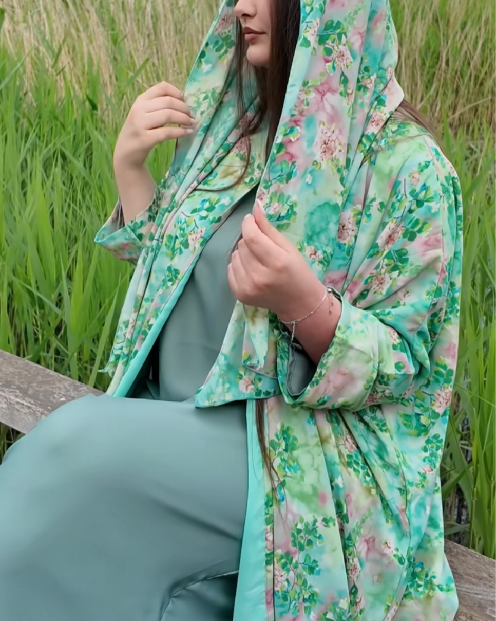 Nora floral print - Batwing abaya