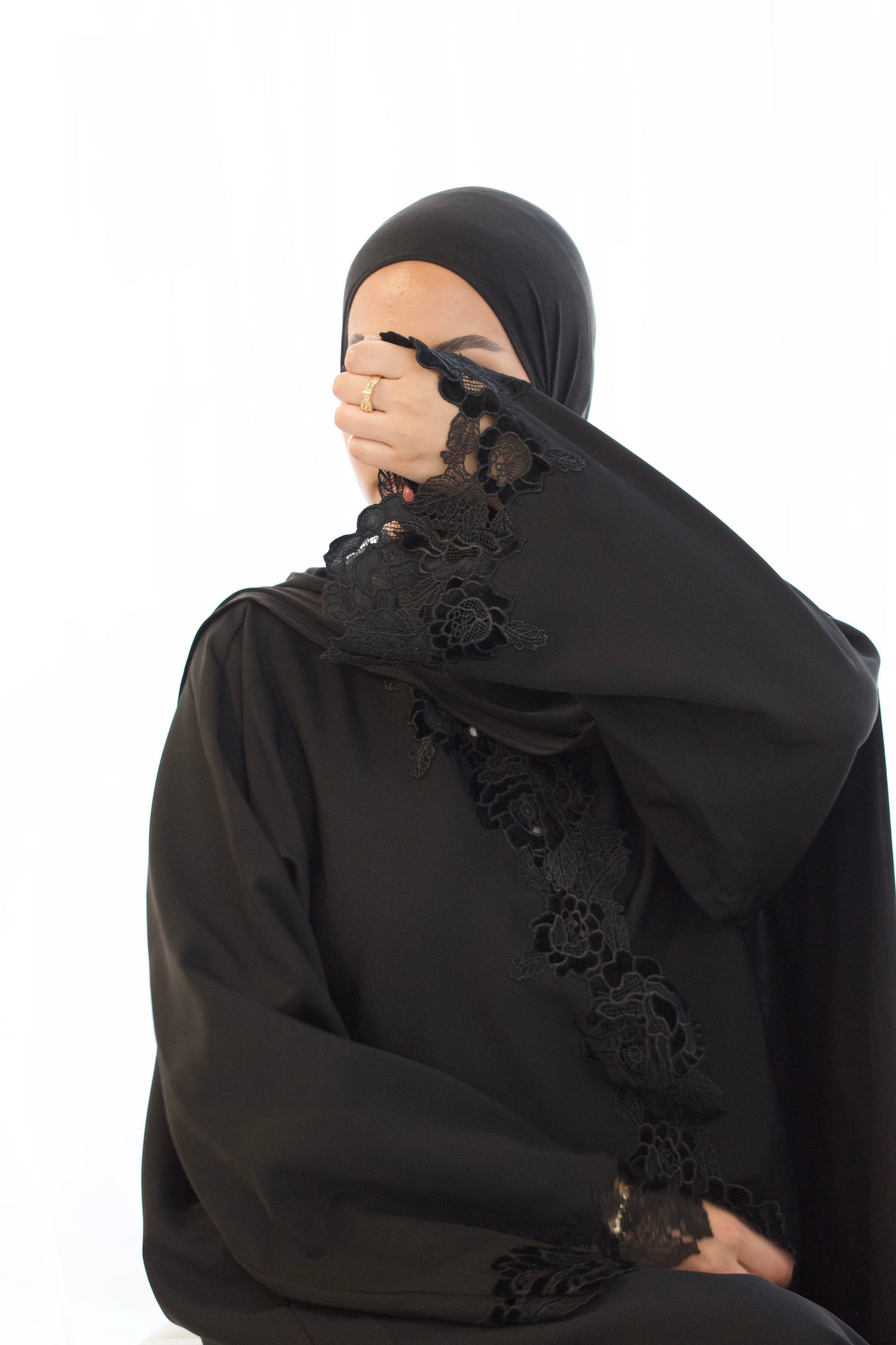 Noor Lace Abaya - Black