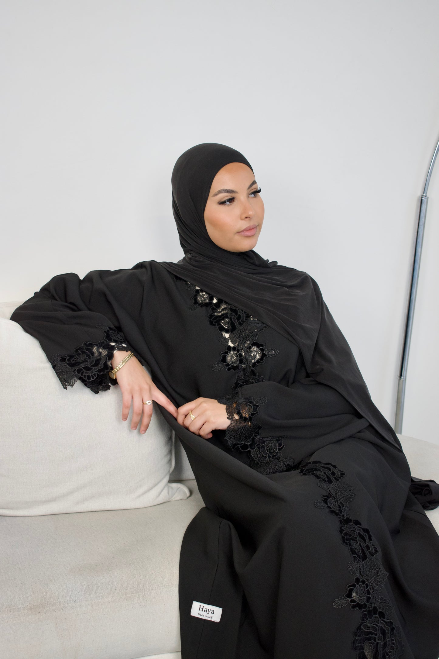 Noor Lace Abaya - Black