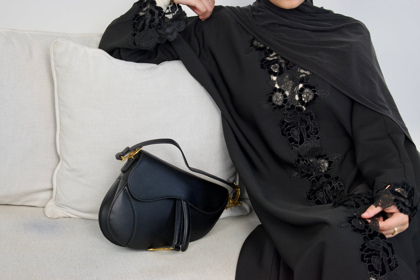 Noor Lace Abaya - Black