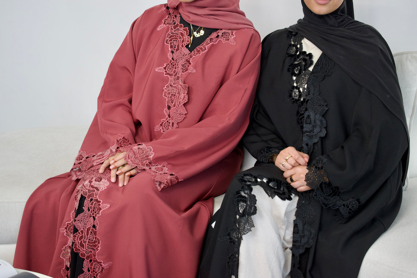 Amirah Lace Abaya - Rose