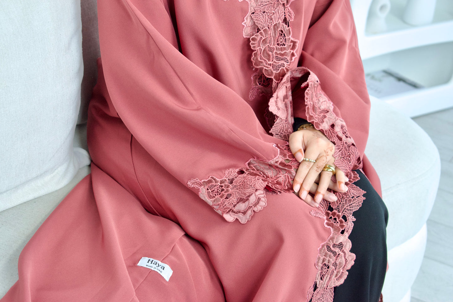 Amirah Lace Abaya - Rose