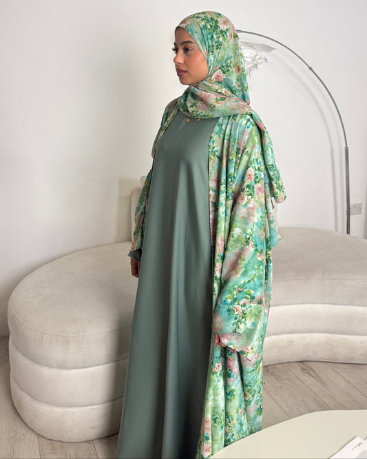Nora floral print - Batwing abaya