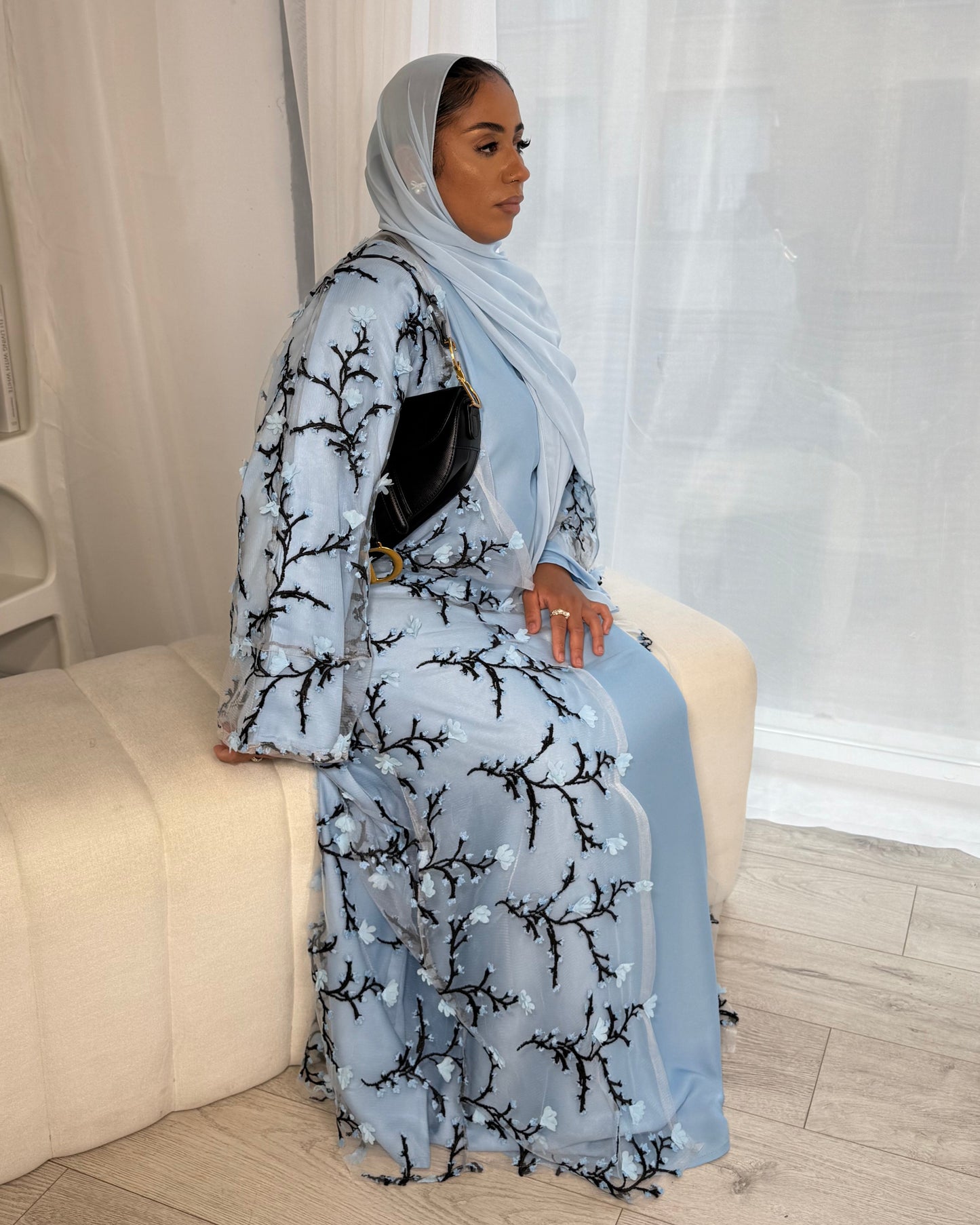 Sky Blossom abaya Set
