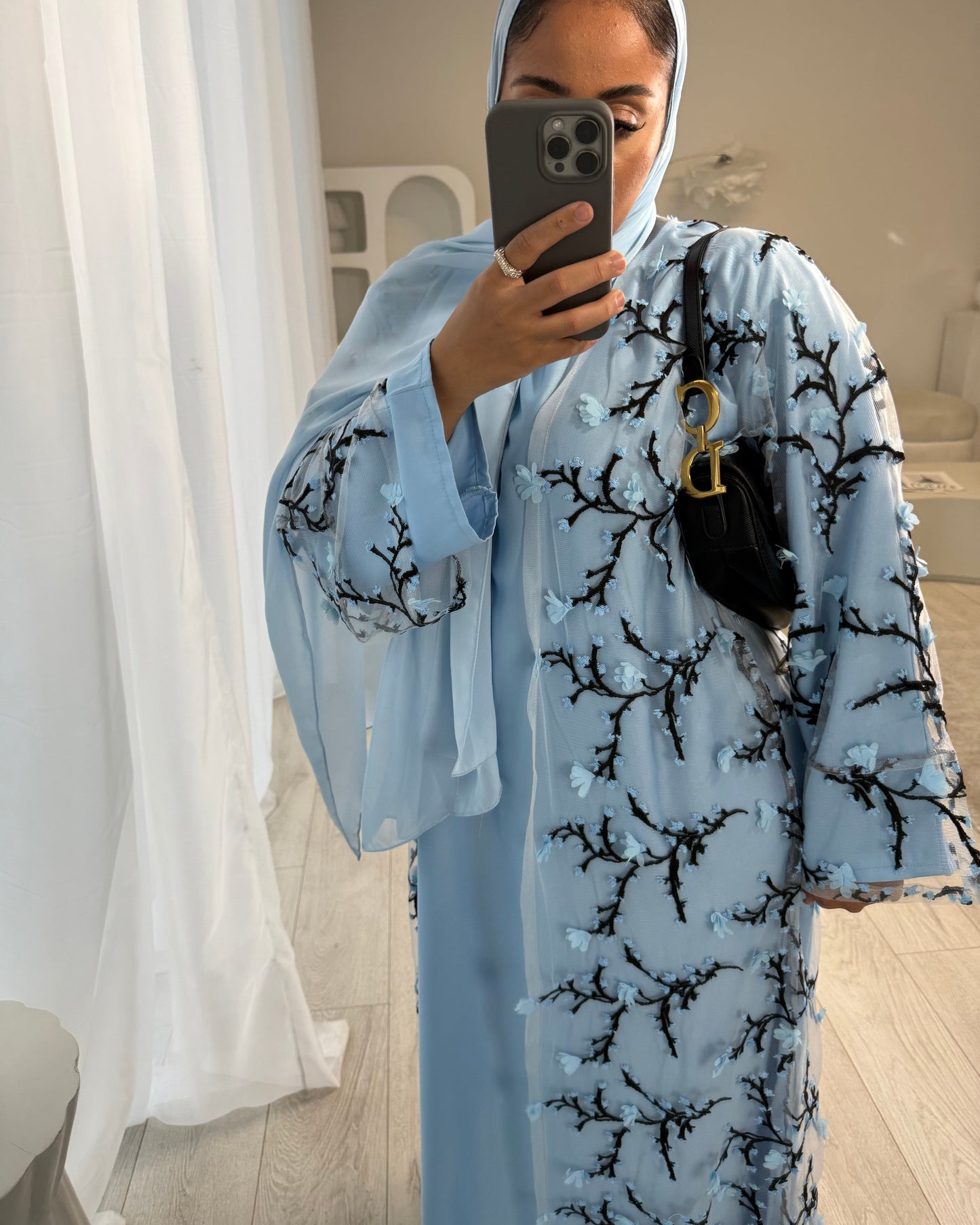 Sky Blossom abaya Set