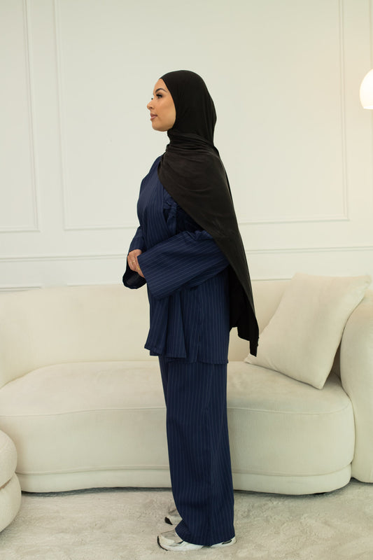 Midnight Pinstripe Suiting Co-Ord Set